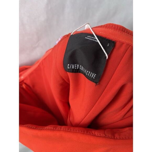 Designer Romper Dress S  Red C/MEO Collective Lined Party Cocktail - Picture 4 of 8